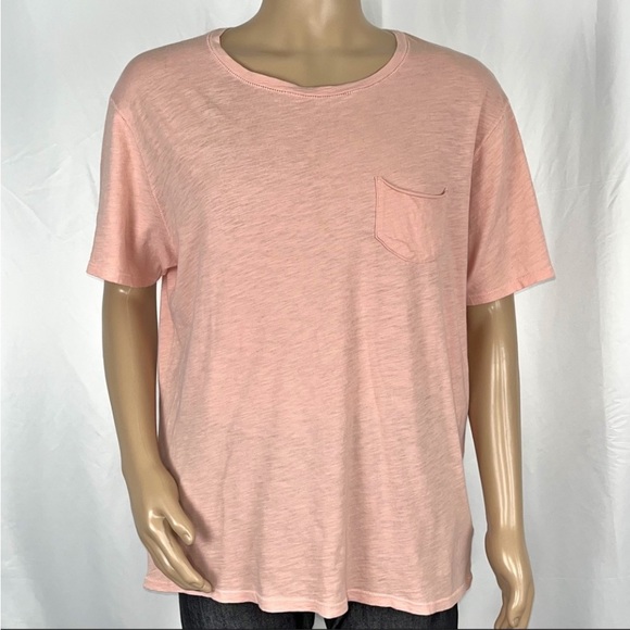 Joe's Jeans Other - Joe’s Collections Pink Salt Cotton Open Stitched CrewNeck Short Sleeves tee SzXL